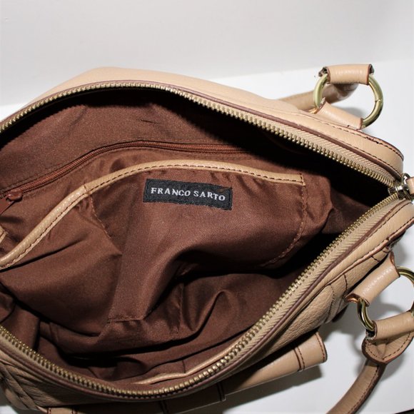 Franco Sarto Dark Beige Leather Handbag - Picture 6 of 9